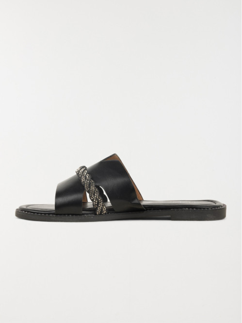 Mules plates noires femme (36-41)