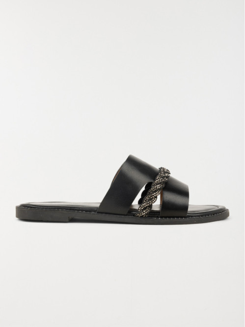 Mules plates noires femme (36-41)