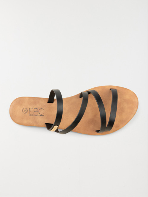 Mules noires plates femme (36-41) Mules noires plates femme (36-41)