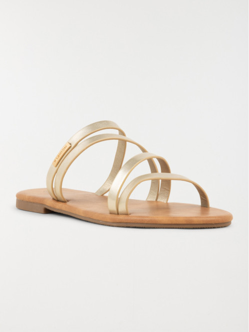 Mules dorées plates femme (36-41)