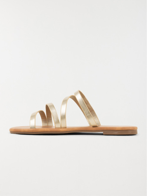 Mules dorées plates femme (36-41)
