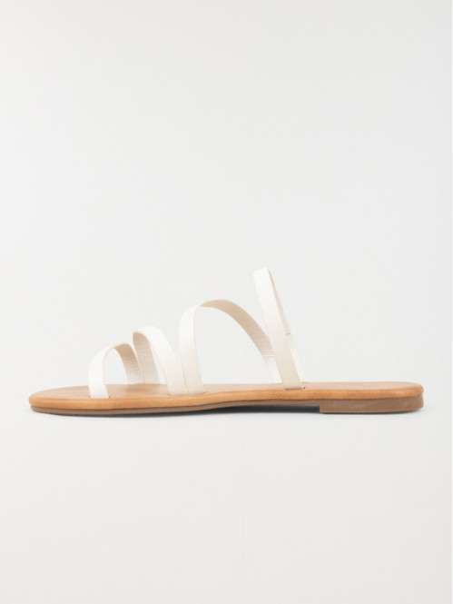 Mules blanches plates femme (36-41)