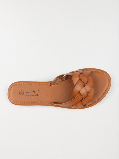 Mule brides croisées femme tan (37-42) Mule brides croisées femme tan (37-42)