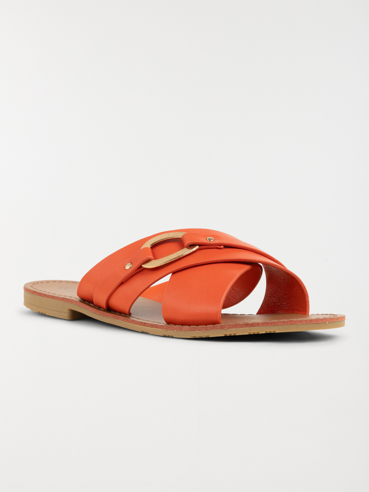 Mule plate anneau orange femme (36-41)