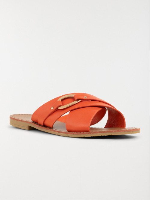 Mule plate anneau orange femme (36-41)