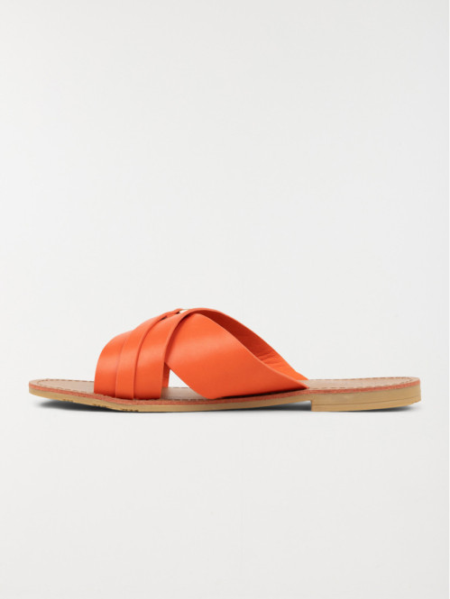 Mule plate anneau orange femme (36-41)
