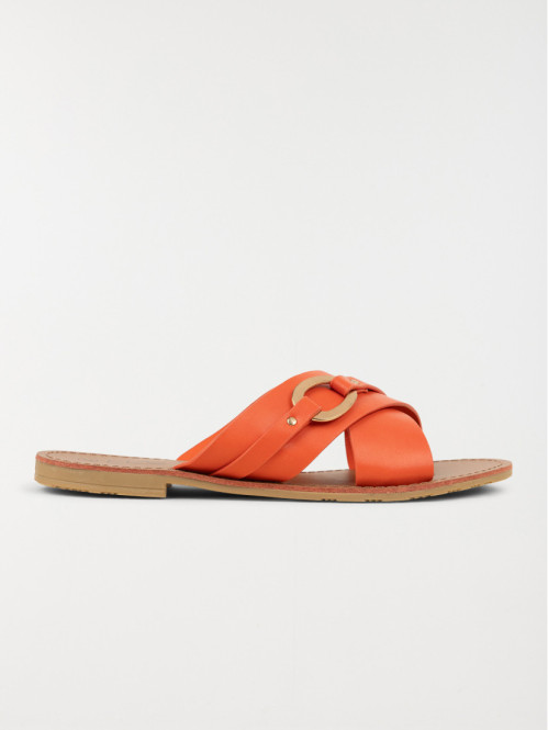 Mule plate anneau orange femme (36-41)