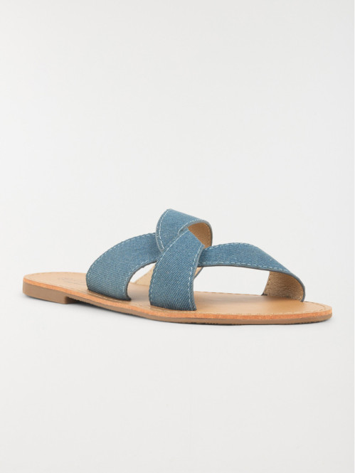 Mule plate bleu jean femme (36-41)