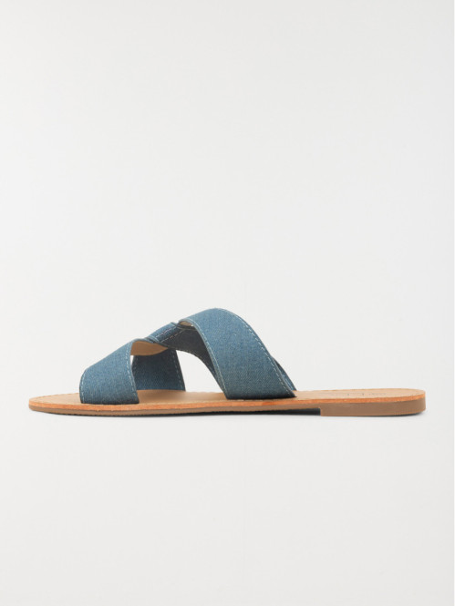 Mule plate bleu jean femme (36-41)