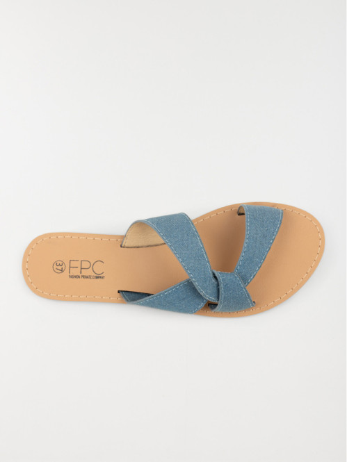 Mule plate bleu jean femme (36-41)