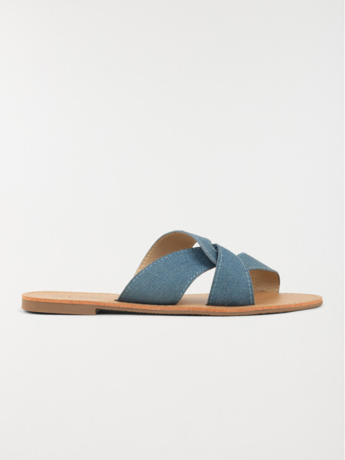 Mule plate bleu jean femme (36-41)