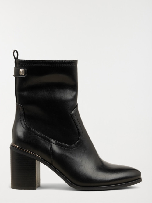 Bottine noire à talon haut femme (36-41)