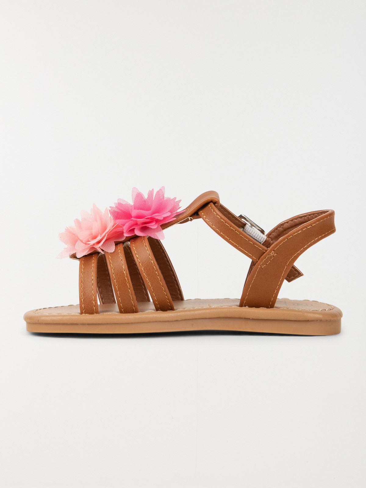 Nu-pieds fille fleurs bicolores (31-35)