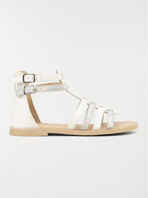 Sandale montante blanche fille (31-36) Sandale montante blanche fille (31-36)