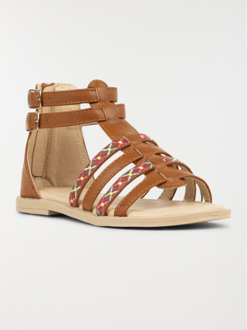 Sandales montantes fille marron (31-38) Sandales montantes fille marron (31-38)