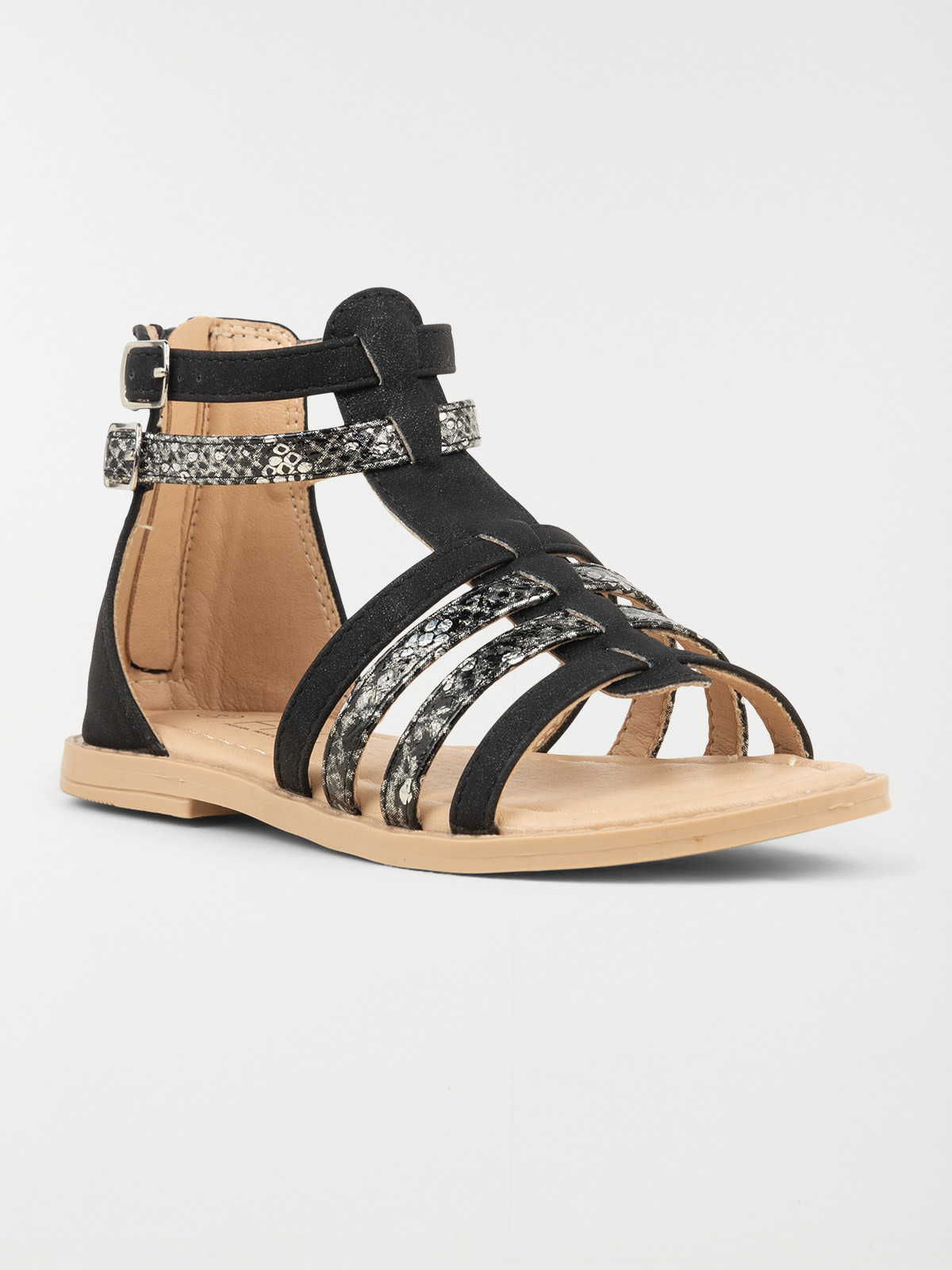 Sandales montantes noires fille (31-37)