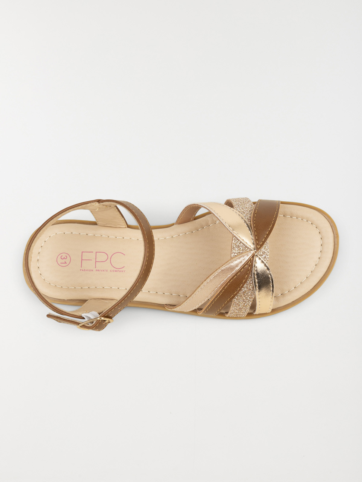 Sandales coloris marron fille (31-34) Sandales coloris marron fille (31-34)