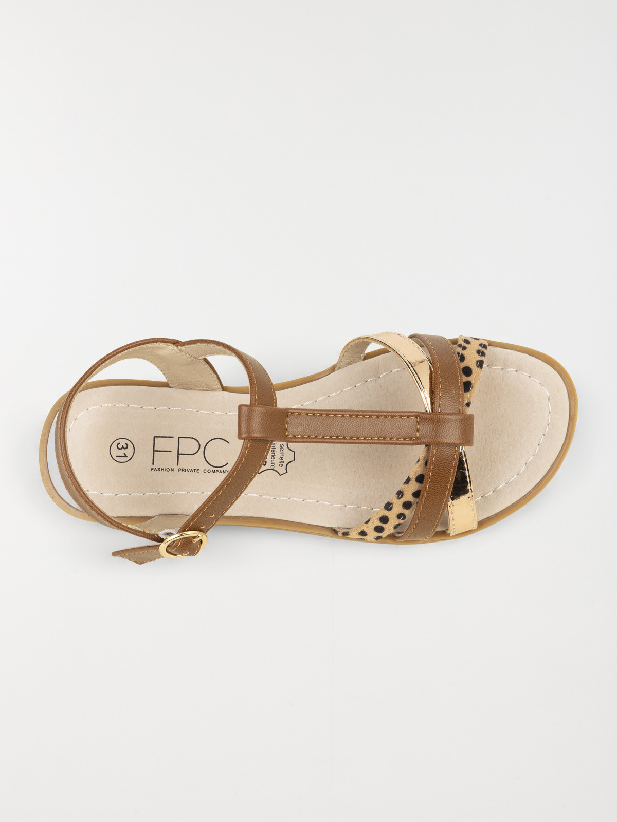 Sandales coloris marron fille (31-35) Sandales coloris marron fille (31-35)