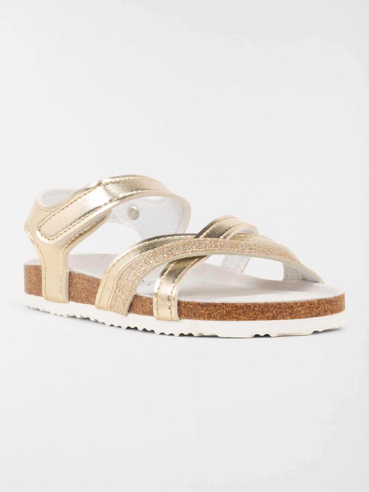 Sandale marron bride dorée fille (31-36)