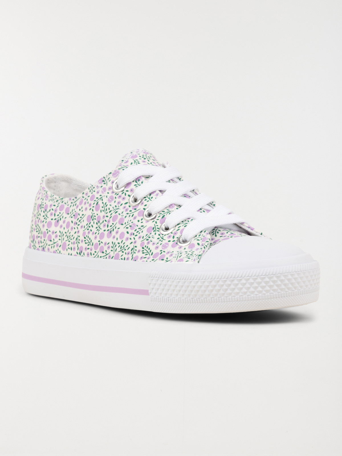 Tennis toile lilas fleurie fille (31-35)