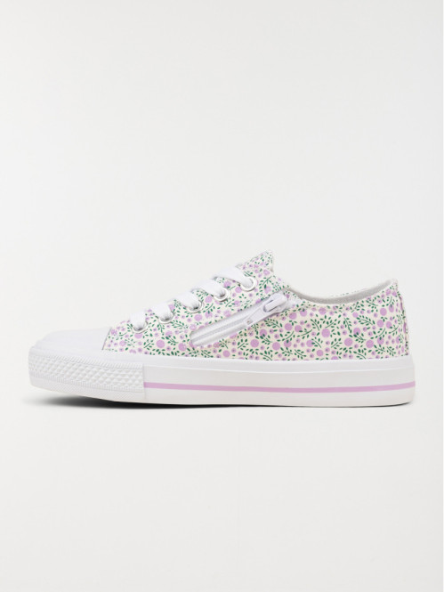 Tennis toile lilas fleurie fille (31-35)