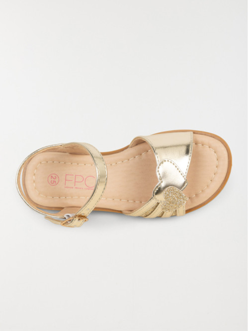 Sandale coeur coloris doré...