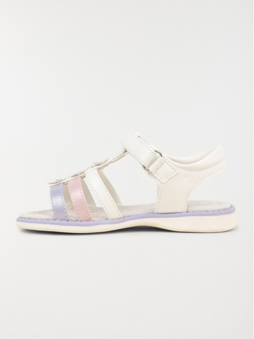 Sandales blanches fleurs fille (24-30) Sandales blanches fleurs fille (24-30)