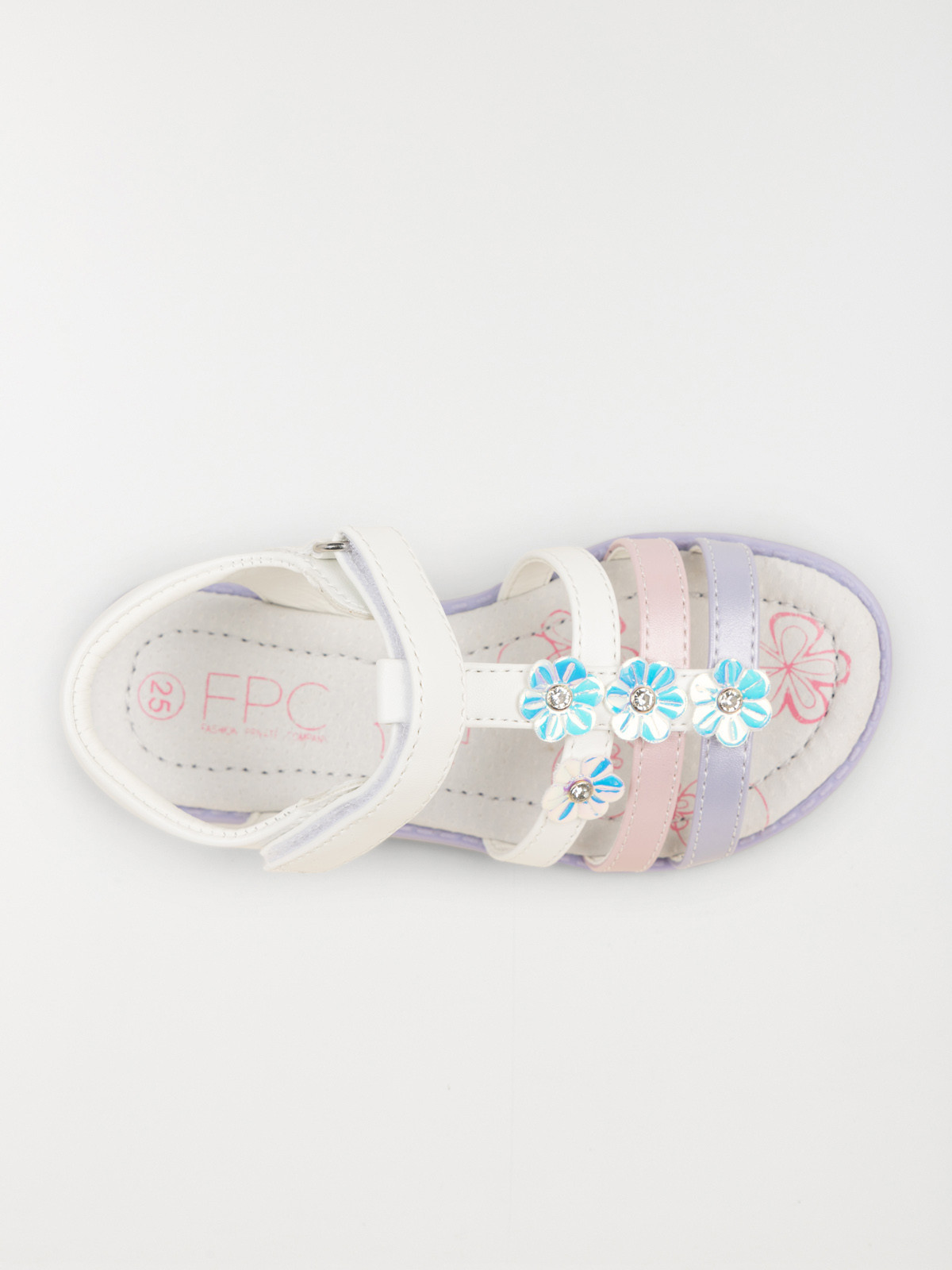 Sandales blanches fleurs fille (24-30) Sandales blanches fleurs fille (24-30)