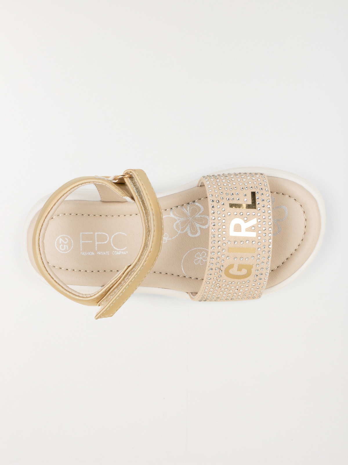 Sandales dorées strass fille (25-30)