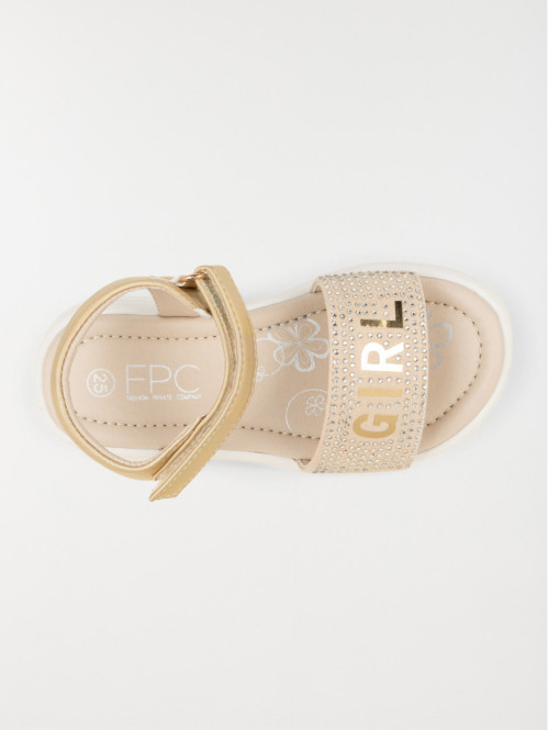 Sandales dorées strass fille (25-30)