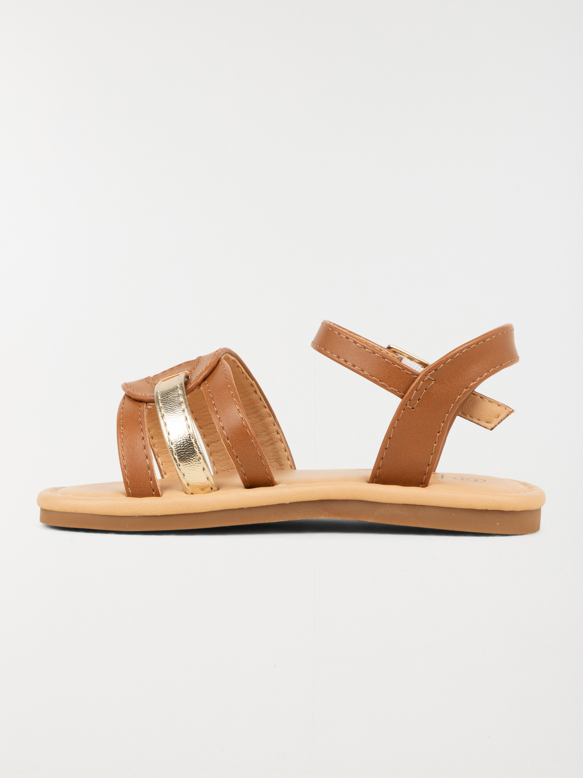 Sandale marron bride dorée fille (25-30) Sandale marron bride dorée fille (25-30)