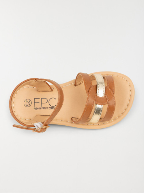 Sandale marron bride dorée fille (25-30) Sandale marron bride dorée fille (25-30)