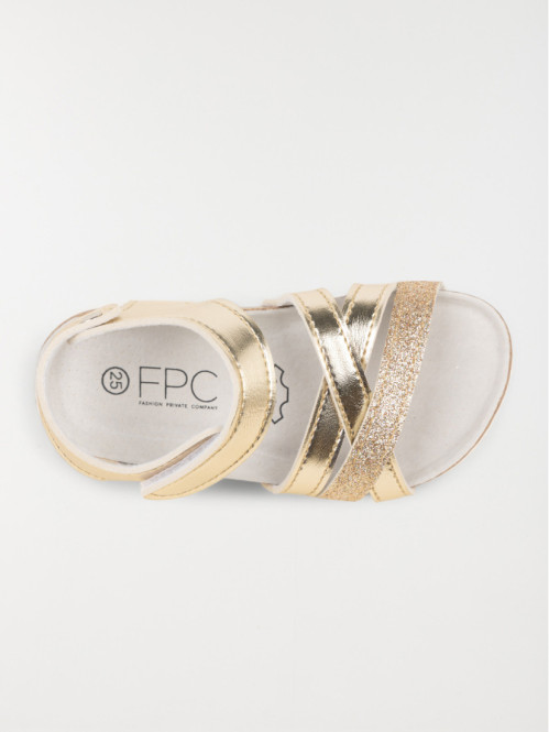 Sandale marron bride dorée...