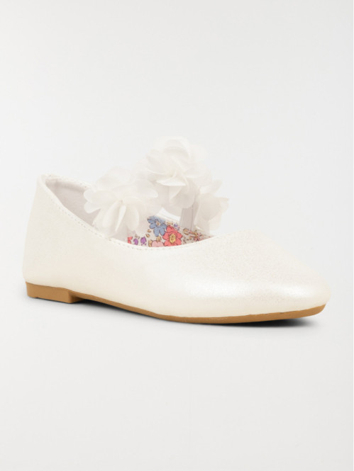 Ballerine blanche irisée fille (25-30)