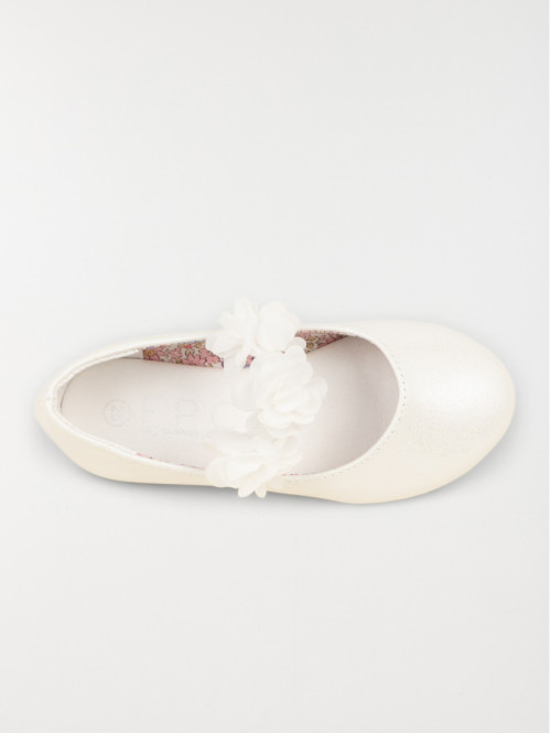Ballerine blanche irisée fille (25-30)