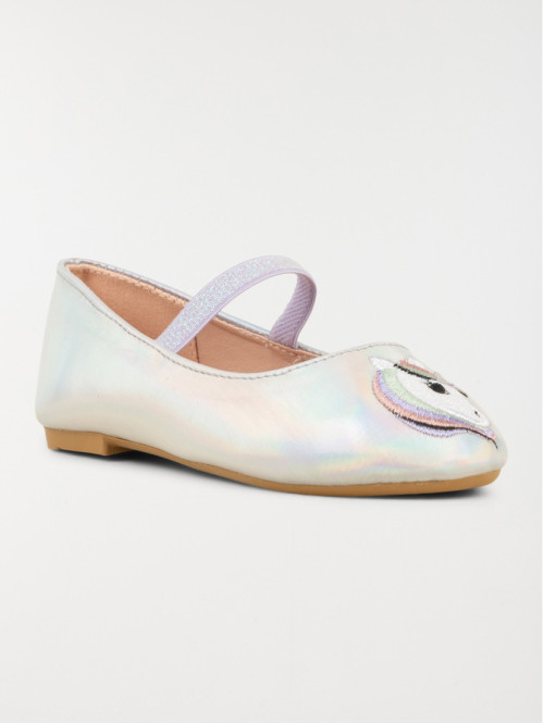 Ballerine argentée licorne fille (24-29)