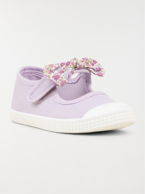 Tennis lilas toile noeud fille (24-30) Tennis lilas toile noeud fille (24-30)