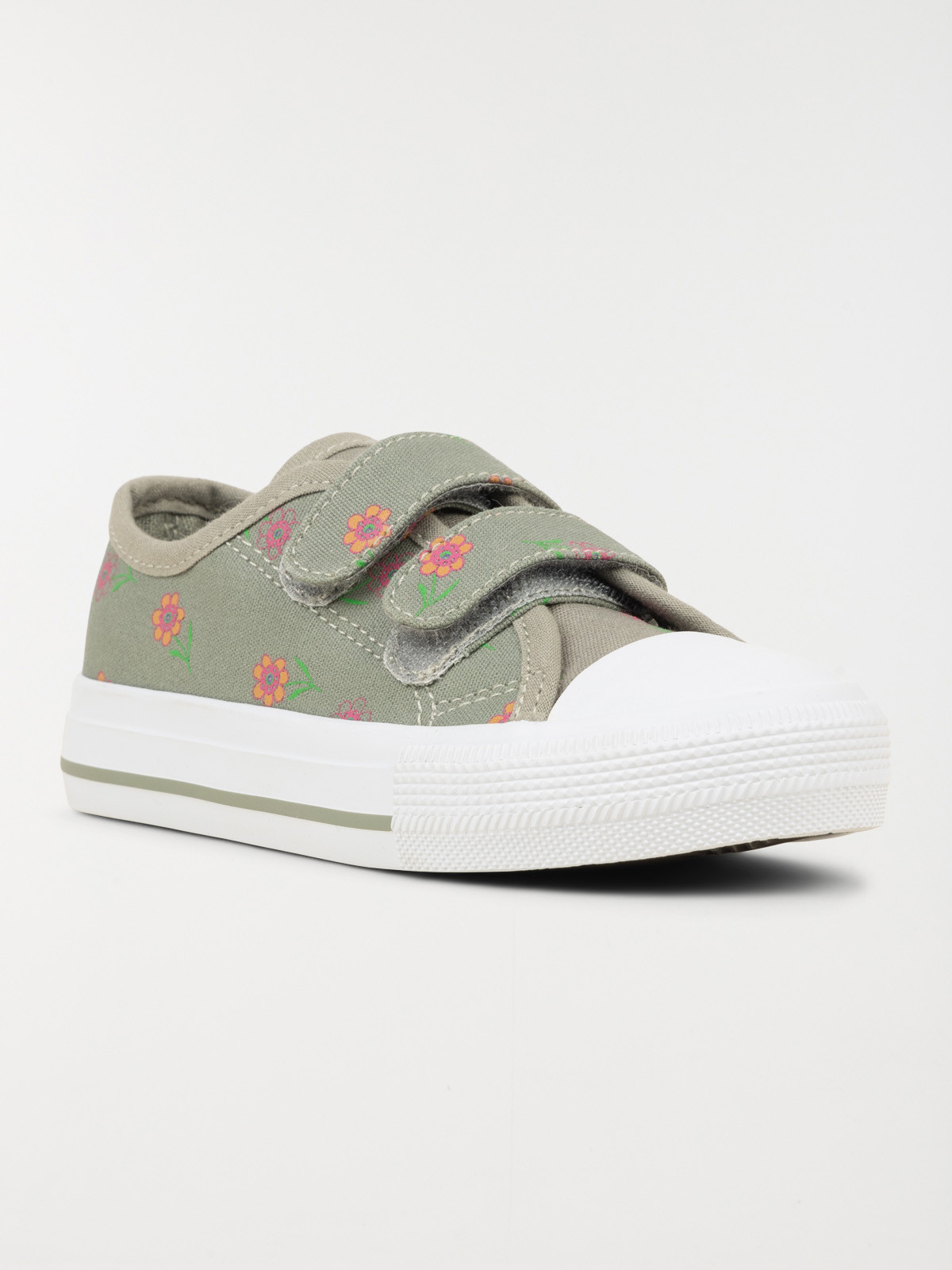 Tennis toile fleurie kaki fille (24-30) Tennis toile fleurie kaki fille (24-30)