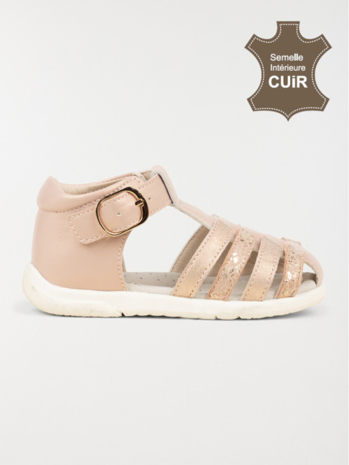 Sandales fermées roses fille (18-23)