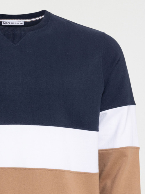 Sweat tricolore grande taille homme Sweat tricolore grande taille homme