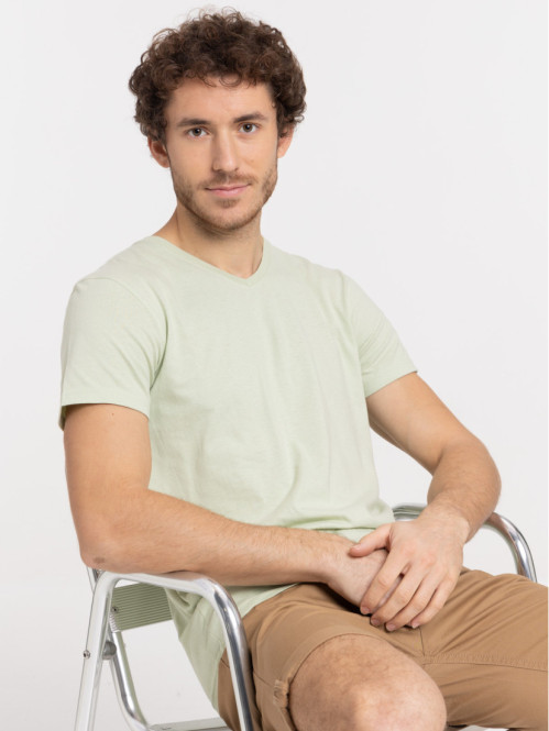 T-shirt homme col V smoothie green