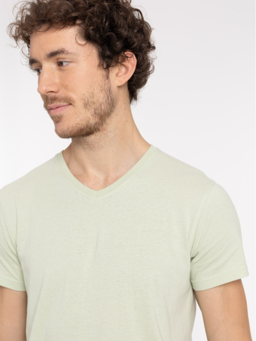 T-shirt homme col V smoothie green