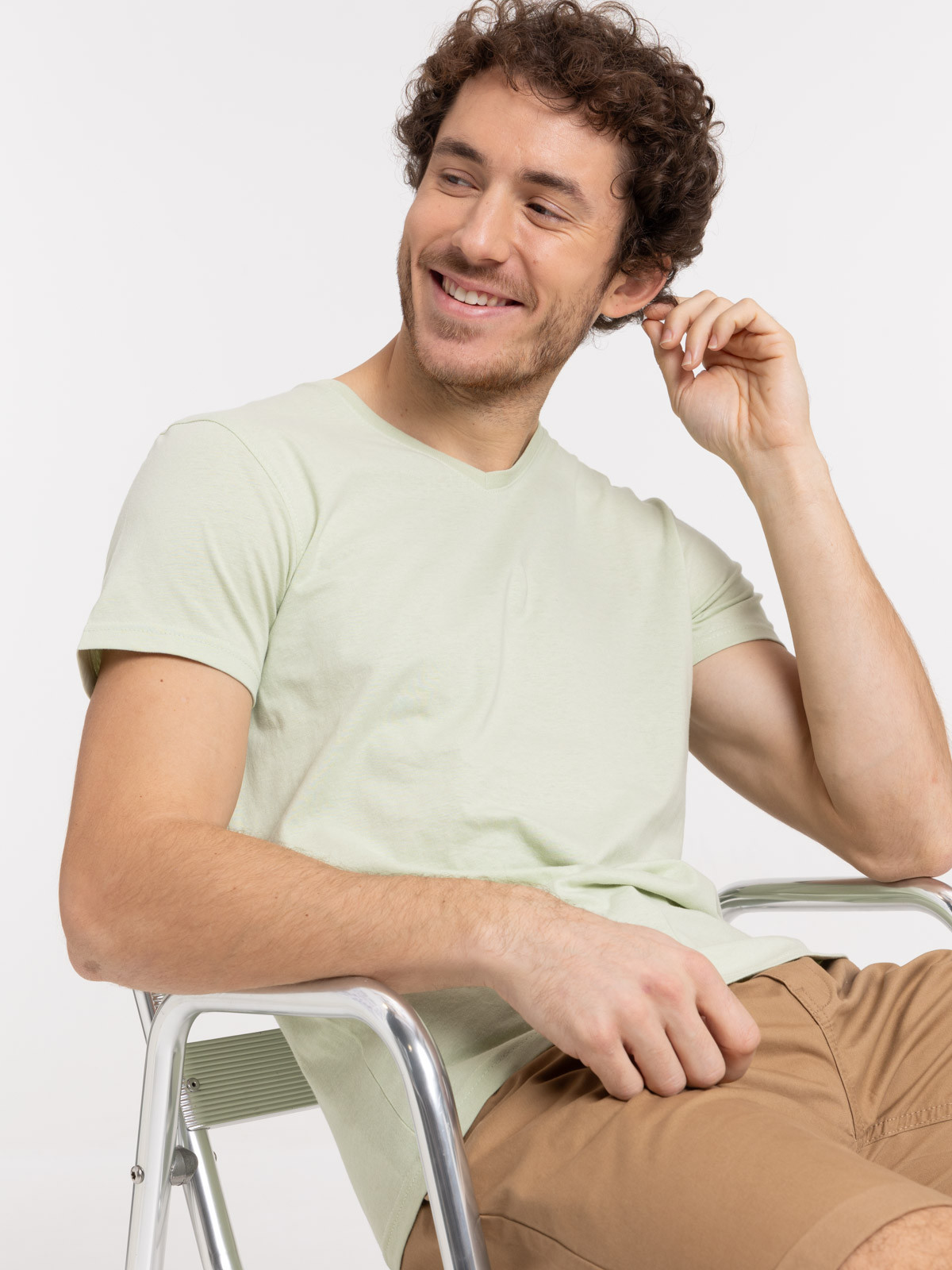 T-shirt homme col V smoothie green