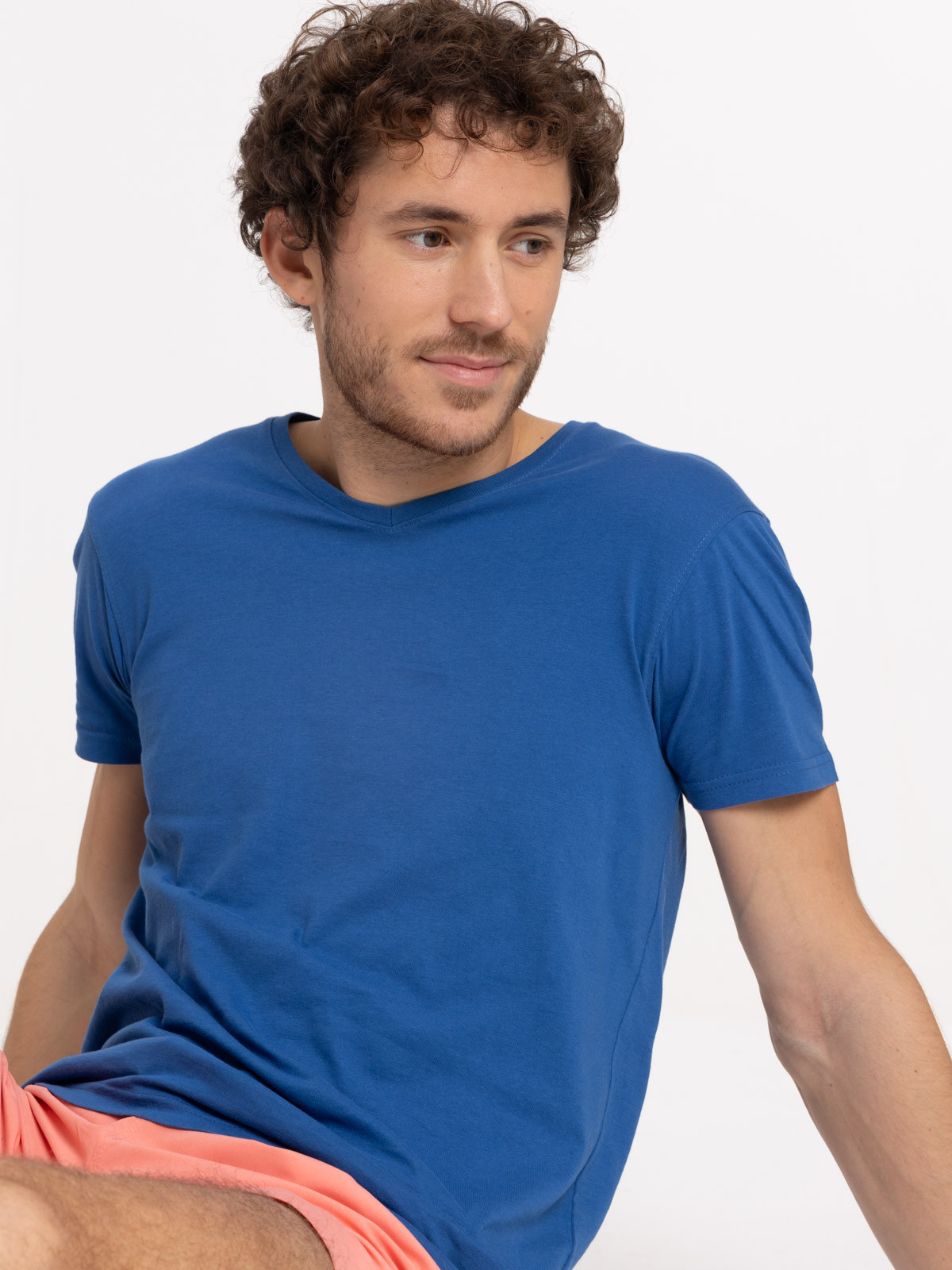 T-shirt homme col rond bleu franc