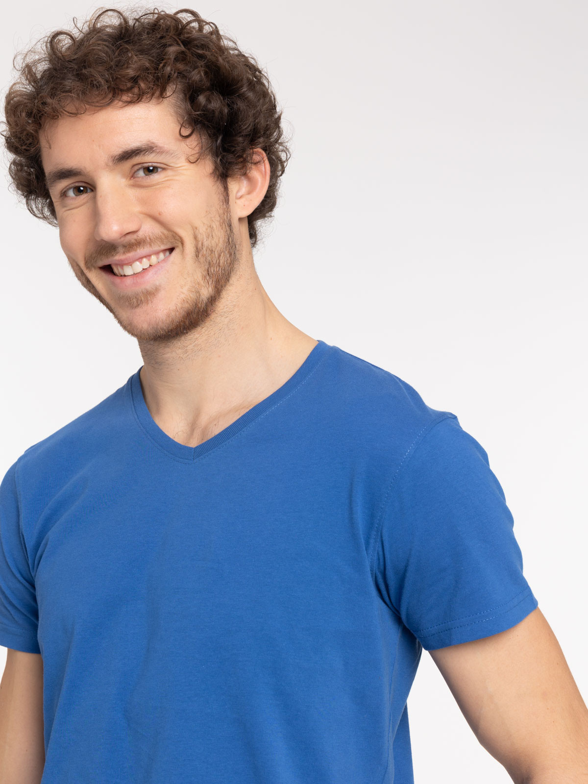 T-shirt homme col rond bleu franc