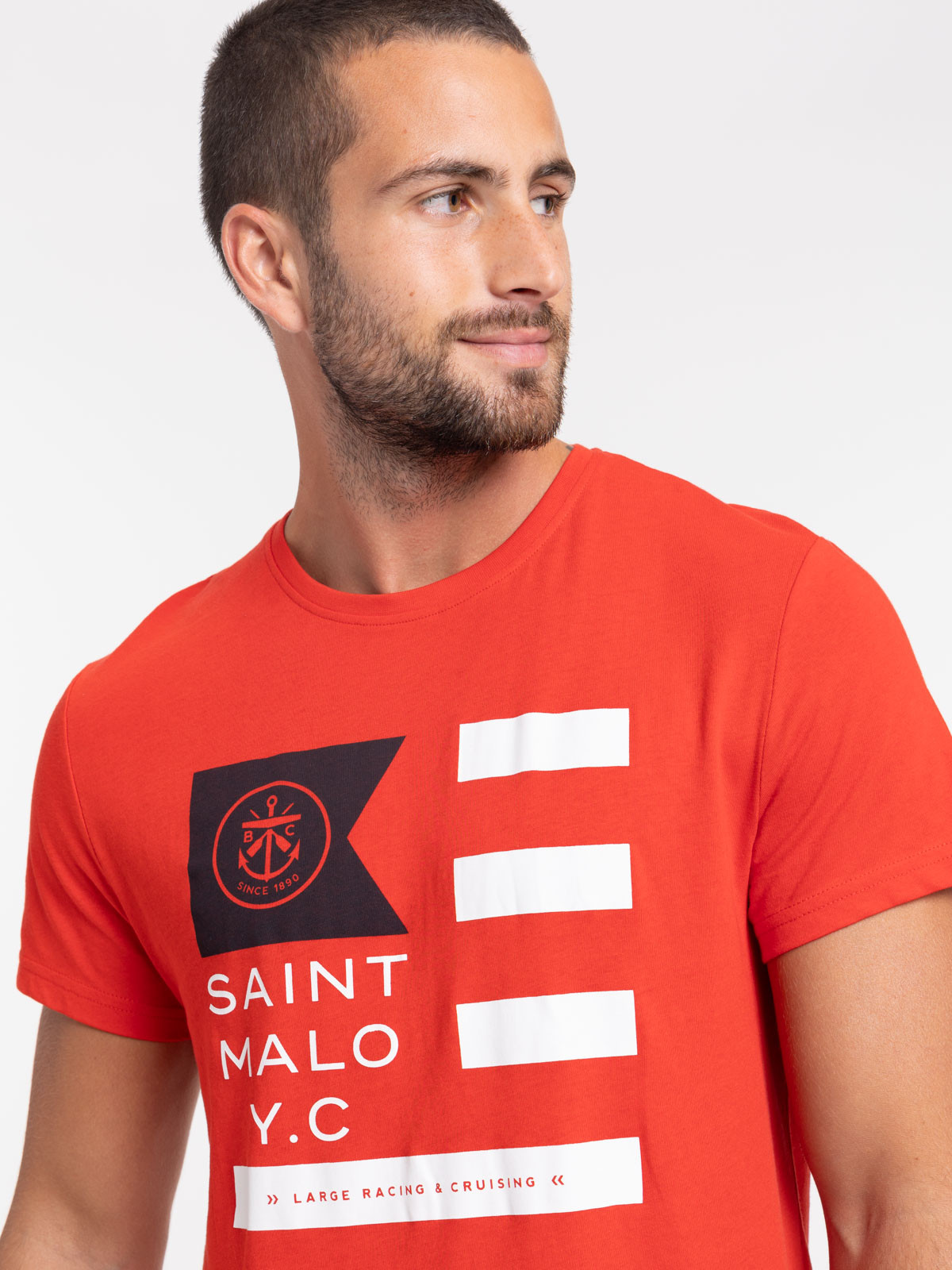 T-shirt Saint-Malo coloris tomate homme T-shirt Saint-Malo coloris tomate homme