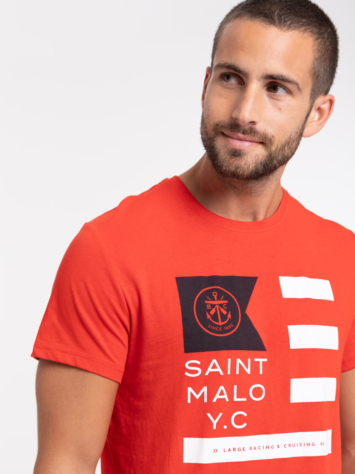 T-shirt Saint-Malo coloris tomate homme T-shirt Saint-Malo coloris tomate homme