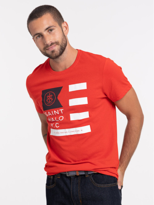 T-shirt Saint-Malo coloris tomate homme