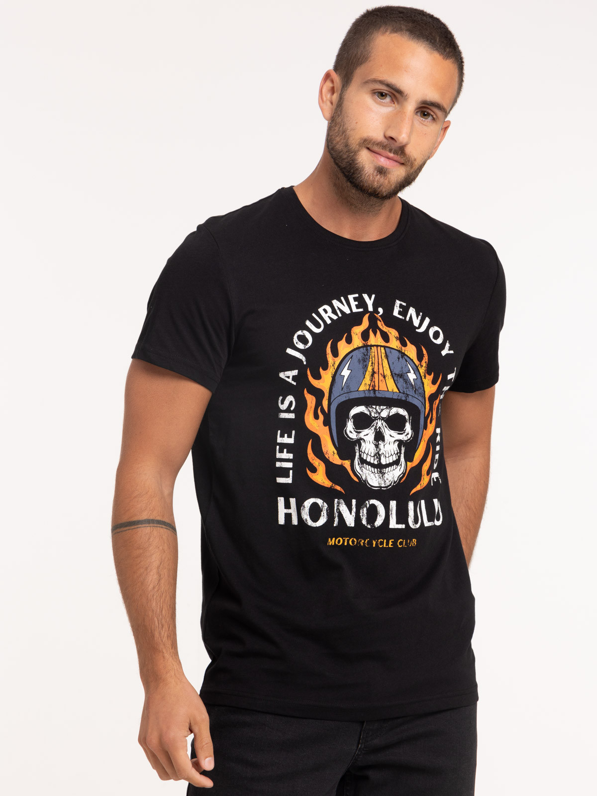 T-shirt Honolulu noir homme