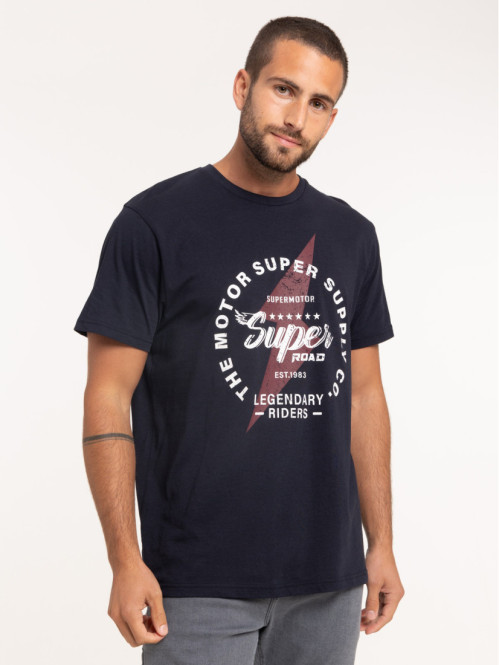 T-shirt imprimé marine navy homme
